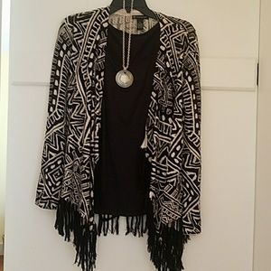 Lightweight black and white sweater